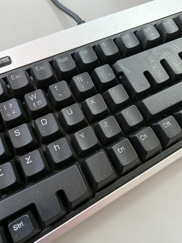 Close de teclado mecânico com switches e keycaps coloridas