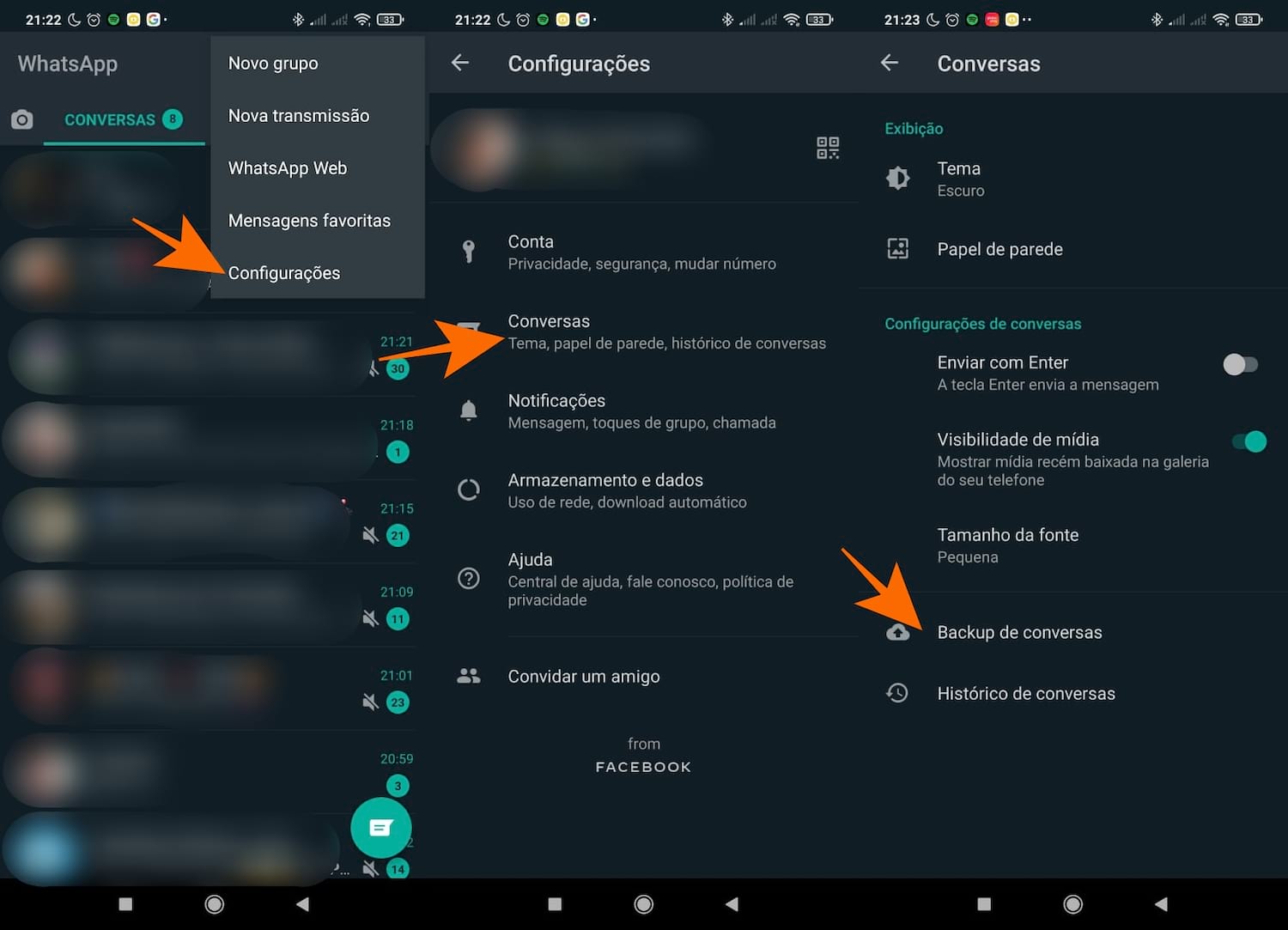 histórico de notificações android whatsapp