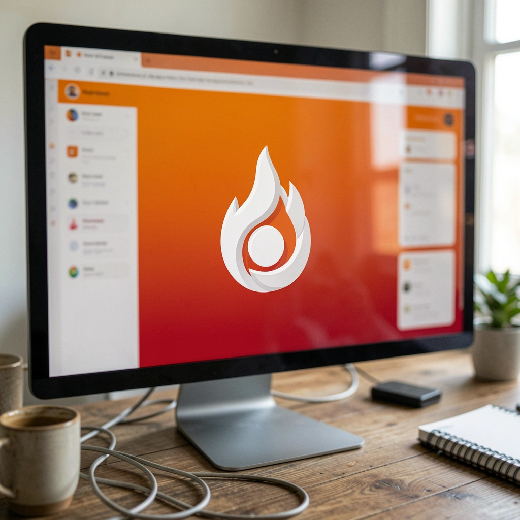 Tela de computador exibindo a página inicial do Tinder aberta em um navegador