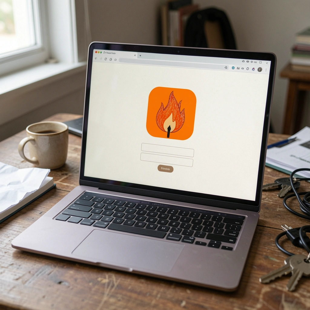 Tela do navegador exibindo a página inicial do Tinder Web com campos de login e botão de acesso