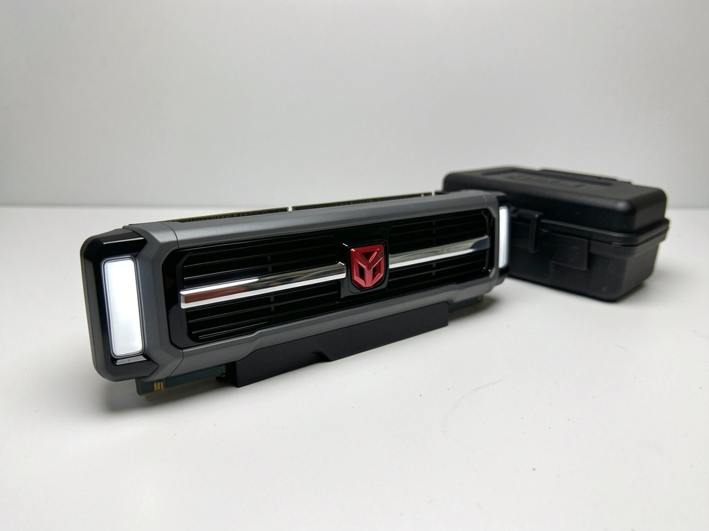 Pente de memória RAM DDR5 preto com dissipador de calor e iluminação RGB
